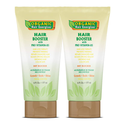 Organic Hair Energizer Hair Growth Booster – B5 Vitamin Serum (2 Pack, 6 oz) for Color-Treated Hair