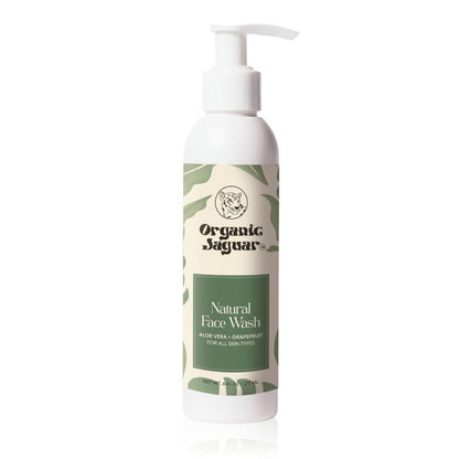 Organic Jaguar Aloe Vera & Grapefruit Face Wash with Hyaluronic Acid – Hydrating Pore Cleanser (6 fl oz)