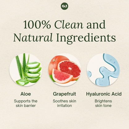 Organic Jaguar Aloe Vera & Grapefruit Face Wash with Hyaluronic Acid – Hydrating Pore Cleanser (6 fl oz)