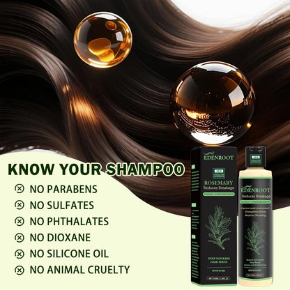 Organic Rosemary Hair Growth Shampoo with Hydrolyzed Keratin – Sulfate-Free Thickening (1 bottle)