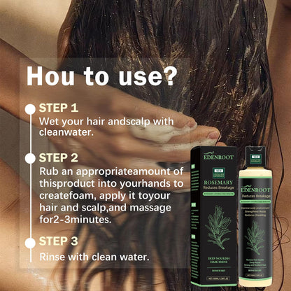 Organic Rosemary Hair Growth Shampoo with Hydrolyzed Keratin – Sulfate-Free Thickening (1 bottle)