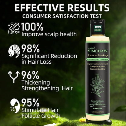 Organic Rosemary Hair Growth Shampoo for Thinning Hair & Hair Loss – Thickening & Strengthening Formula with Hydrolyzed Keratin (2-Pcs)
