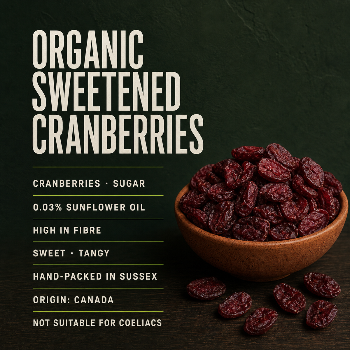 Organic Sweetened Cranberries