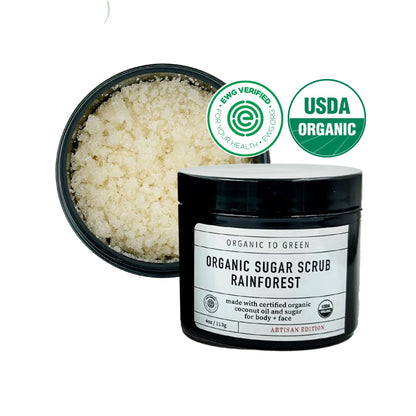 Organic To Green Rainforest Sugar Coconut Oil Scrub - Exfoliate & Moisturize