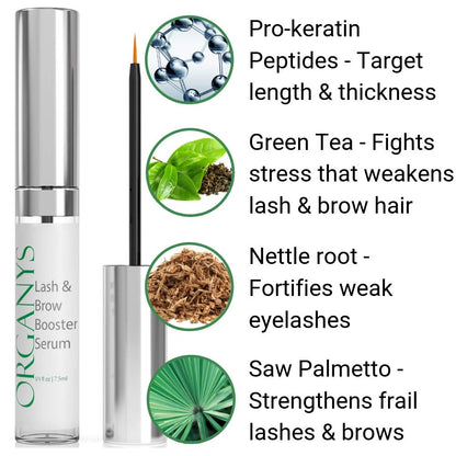 Organys Lash & Brow Serum for Appearance of Growth – Pro-Keratin + Botanicals