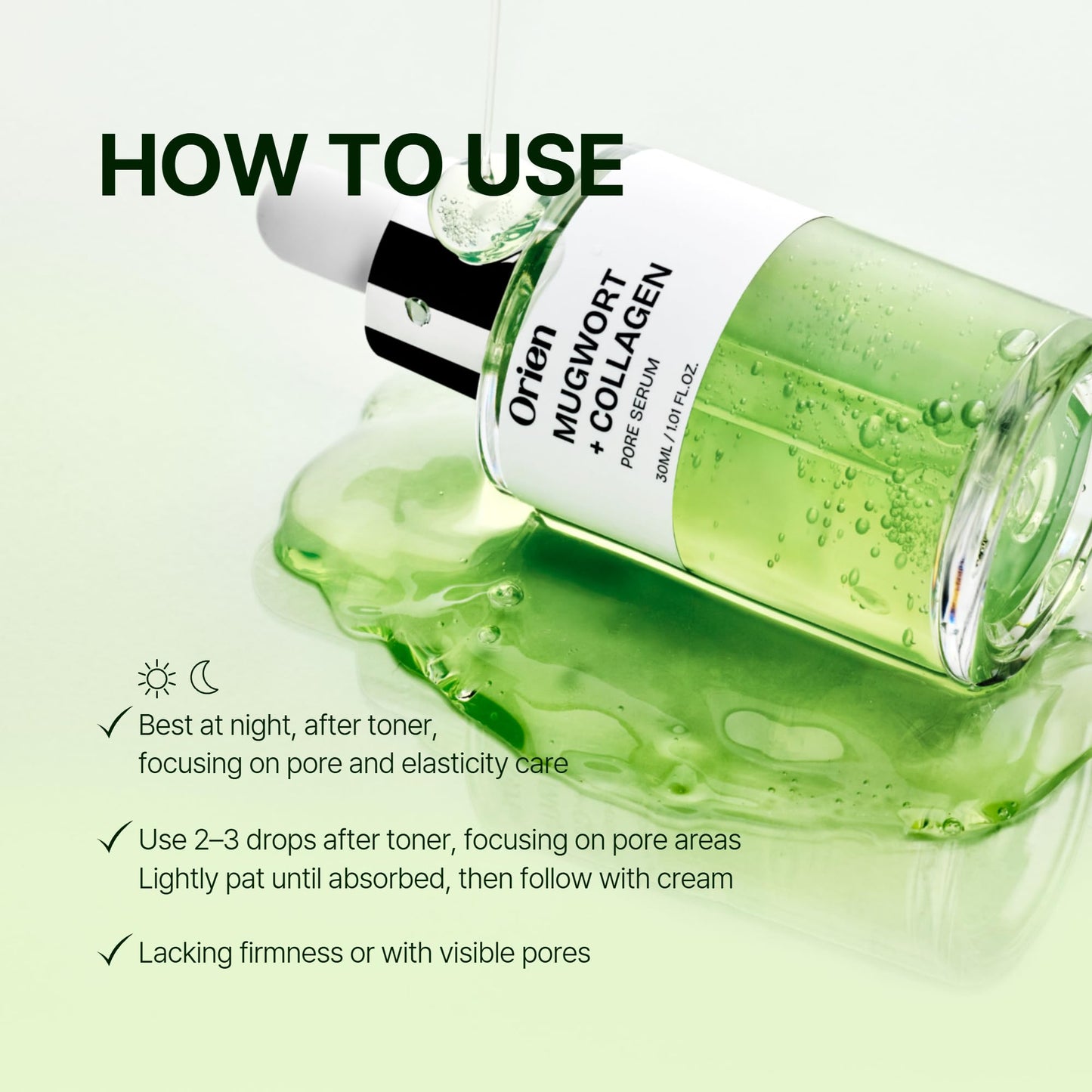 Orien Mugwort Collagen Pore Serum – Lightweight Hydration for Radiant, Balanced Skin | 1.01 fl oz