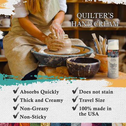 Original Udder Balm Quilter's Hand Cream – Patchwork Lemon, 5 Oz | Ultra-Hydrating, Fast-Absorbing USA Made