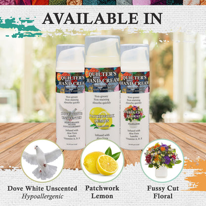 Original Udder Balm Quilter's Hand Cream – Patchwork Lemon, 5 Oz | Ultra-Hydrating, Fast-Absorbing USA Made