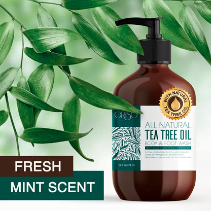 ORISO Tea Tree Oil Body Wash - Moisturizing, Sulfate-Free, 16oz