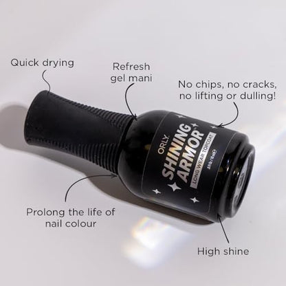Orly Shining Armor Top Coat – Longwear, Fast Dry, 0.6 fl oz
