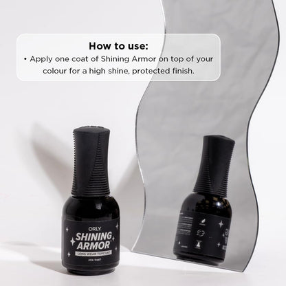 Orly Shining Armor Top Coat – Longwear, Fast Dry, 0.6 fl oz