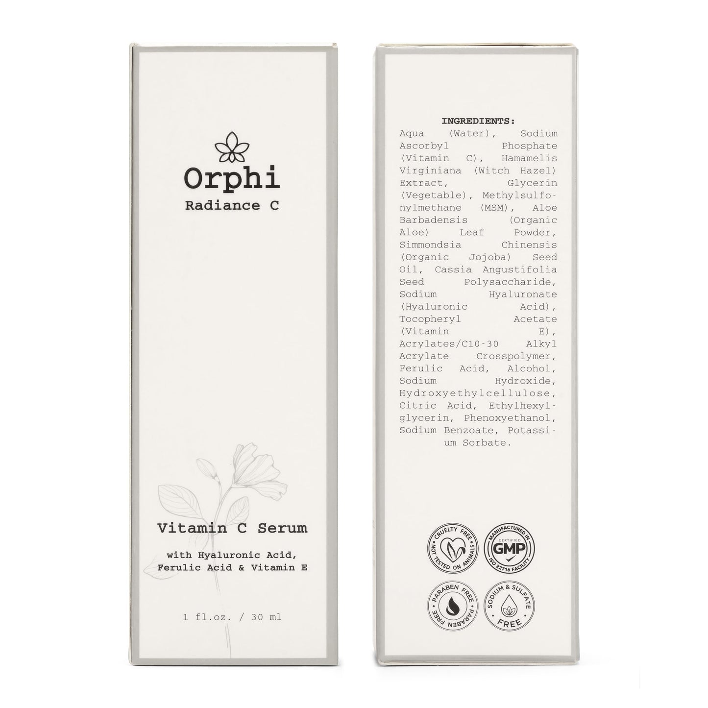 Orphi Radiance C Serum – Fragrance-Free Vitamin C with Hyaluronic Acid | USA Made