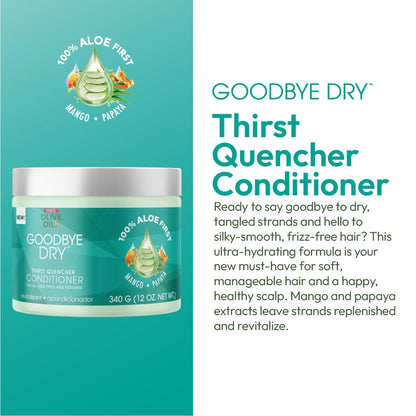 ORS Olive Oil Goodbye Dry Thirst Quencher Conditioner – Aloe, Mango & Papaya, Moisturizes & Softens All Hair Types (12 oz)