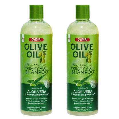 ORS Olive Oil Moisture Restore Creamy Aloe Shampoo with Aloe Vera – 12.5 oz (Pack of 2)