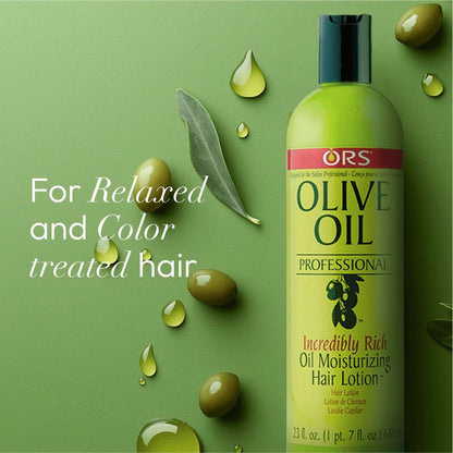 ORS Olive Oil Professional Rich Oil Moisturizing Hair Lotion 23 oz | Salon-Grade Hydration & Heat Protection