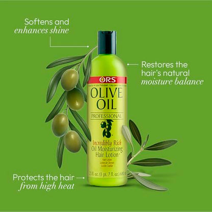 ORS Olive Oil Professional Rich Oil Moisturizing Hair Lotion 23 oz | Salon-Grade Hydration & Heat Protection