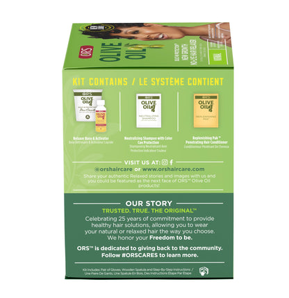ORS Olive Oil Built-In Protection New Growth No-Lye Relaxer, Normal Strength (Pack of 4)