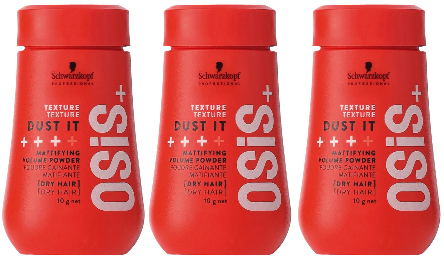 OSiS+ Dust It Matte Volume Powder 0.35 oz (3 Pack) – Long-Lasting Hold & Texture