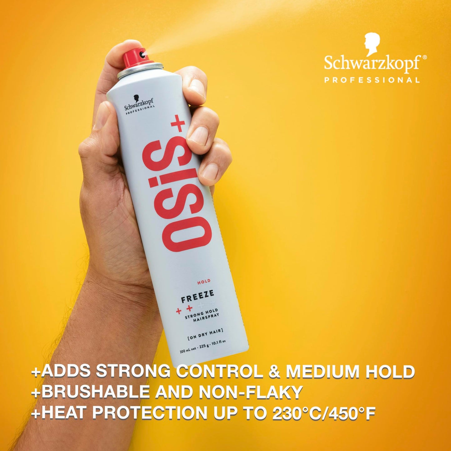 OSiS+ Freeze Medium Hold Hairspray 9 oz (2-Pack) – All Day Hold, Humidity & Heat Protection