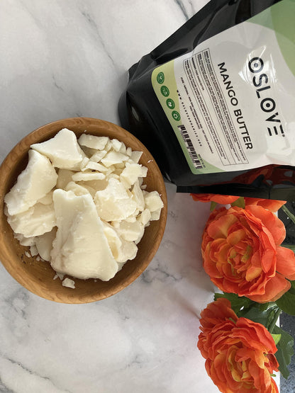 Oslove Organics Mango Butter 1 lb – Pure, Natural, Hand-Packed for DIY Skincare & Hair Care