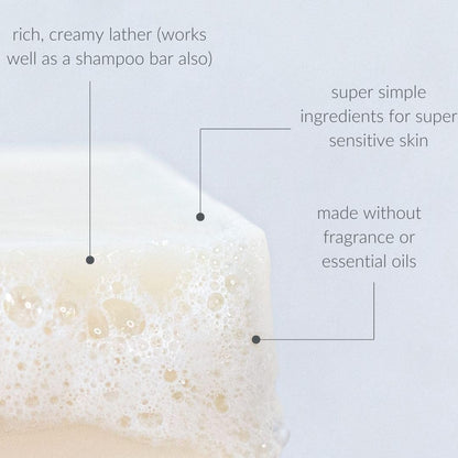Osmia Naked Body Soap | Unscented for Sensitive Skin | 4 oz (113 g)