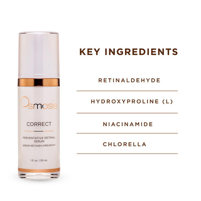 OSMOSIS CORRECT Preventative Retinal Facial Serum | Collagen Booster for Youthful, Radiant Skin • 1 Fl Oz