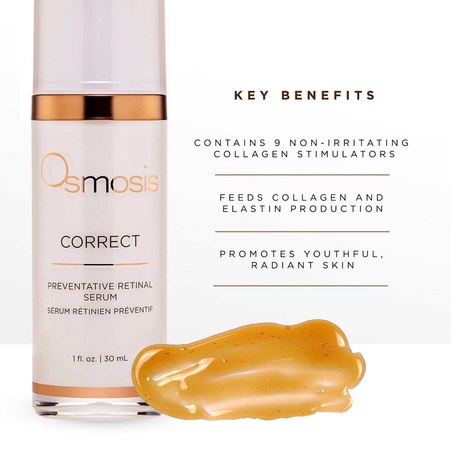 OSMOSIS CORRECT Preventative Retinal Facial Serum | Collagen Booster for Youthful, Radiant Skin • 1 Fl Oz