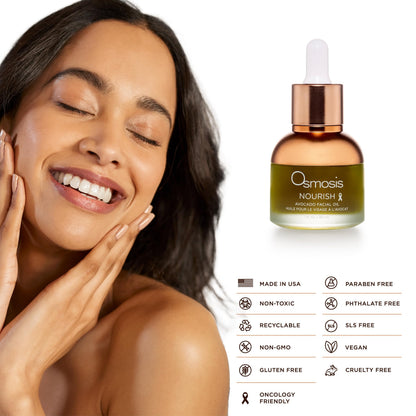 OSMOSIS NOURISH Organic Avocado Facial Oil – Cold-Pressed for Aging & Sensitive Skin | 1 oz