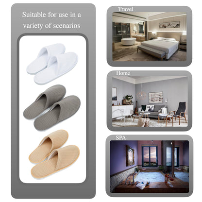 OSTADARRA 10 Pairs Spa Slippers – Non-Slip Disposable Guest Slippers for Hotels & Home