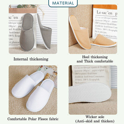OSTADARRA 10 Pairs Spa Slippers – Non-Slip Disposable Guest Slippers for Hotels & Home