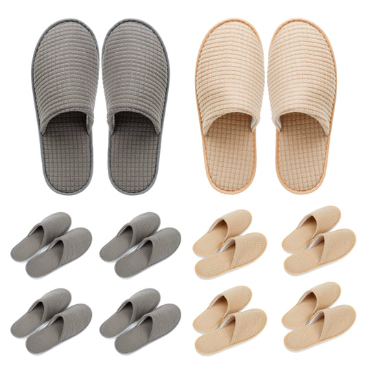 OSTADARRA 10 Pairs Spa Slippers – Non-Slip Disposable Guest Slippers for Hotels & Home