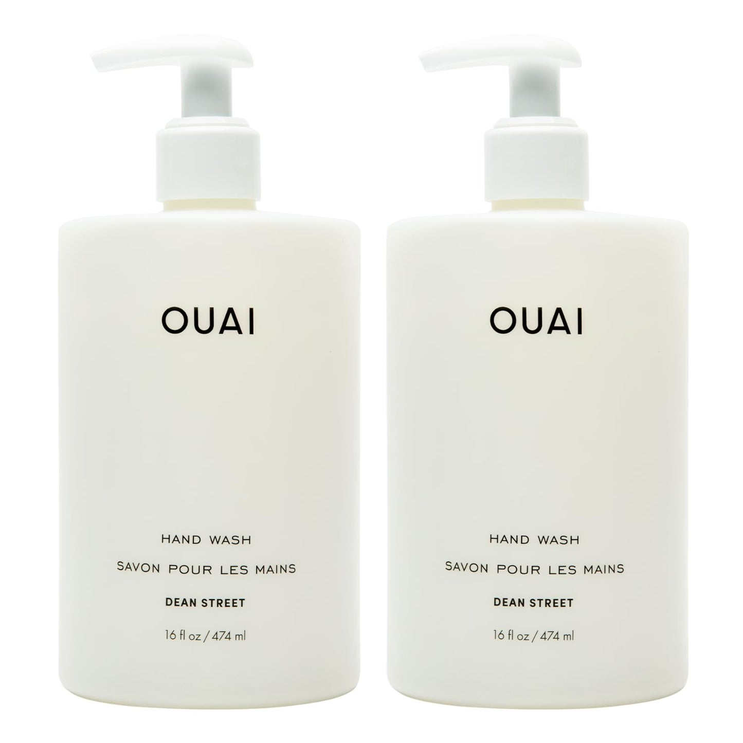 OUAI Hand Wash Dean Street – 2 Pack, 16 oz Each | Gentle Exfoliating Hand Soap