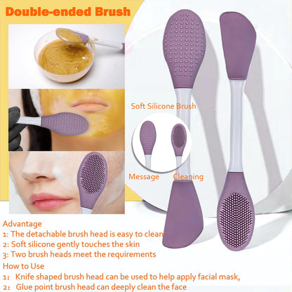Ouhans 24k Gold Jelly Mask Powder for Facials – Hydrating Peel-Off Rubber Mask with Double-Ended Silicone Brush