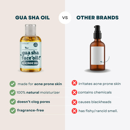 Ouiloe Gua Sha Oil for Acne Prone Skin - Unscented, Non-Comedogenic (2 oz)