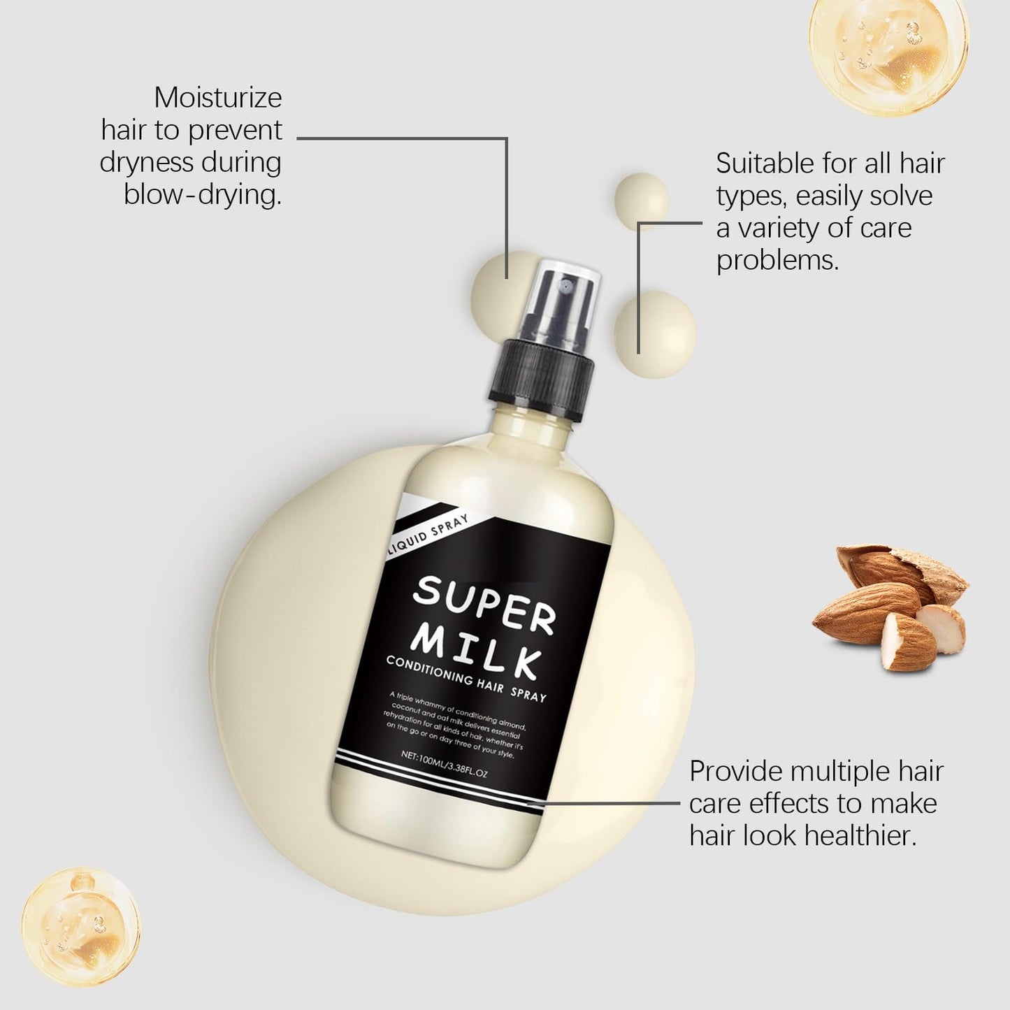 OUKPANE 2-Pack Super Milk Conditioning Hair Primer & Detangler – All Hair Types