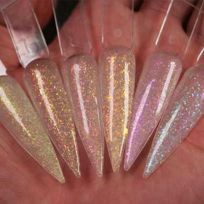 Oumisaya Glow in the Dark Opal Gel Nail Polish Set GP014 | Color-Changing Gel Polish (6 Colors)