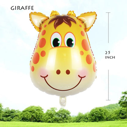 OuMuaMua Jungle Safari 6-Pack Giant Animal Balloons – Lion, Tiger, Monkey, Elephant, Zebra & Giraffe