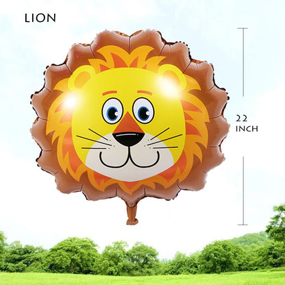 OuMuaMua Jungle Safari 6-Pack Giant Animal Balloons – Lion, Tiger, Monkey, Elephant, Zebra & Giraffe