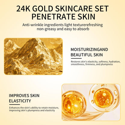 OUPEICHARM 24K Gold Skincare Set — 5-Piece Moisturizing Kit