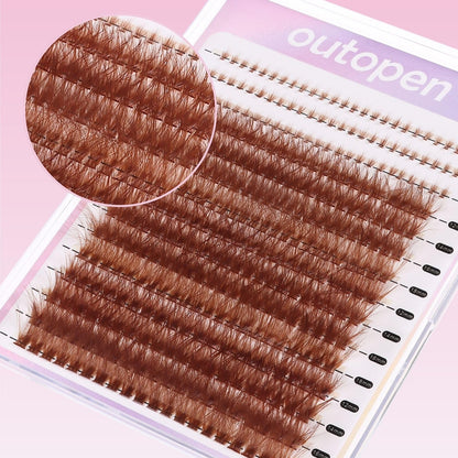 outopen Brown Lash Clusters Extension Kit – 276Pcs DIY Lash Kit with Tweezer & Glue