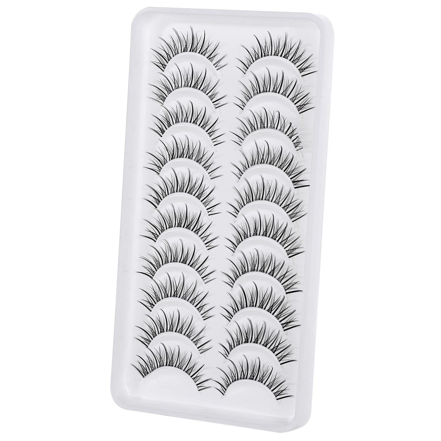 outopen Manga Lashes – Natural Look Anime Style with Clear Band, 10 Pairs Pack