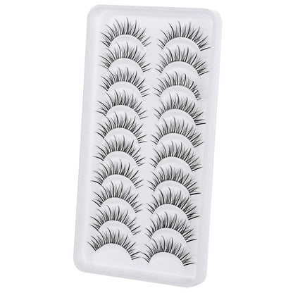 outopen Manga Lashes – Natural Look Anime Style with Clear Band, 10 Pairs Pack