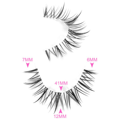outopen Manga Lashes – Natural Look False Eyelashes, Clear Band, Anime Cosplay Lashes