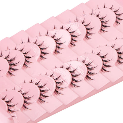outopen Manga Lashes – 10 Pairs Natural Look Wispy Spiky Anime Lashes for Cosplay