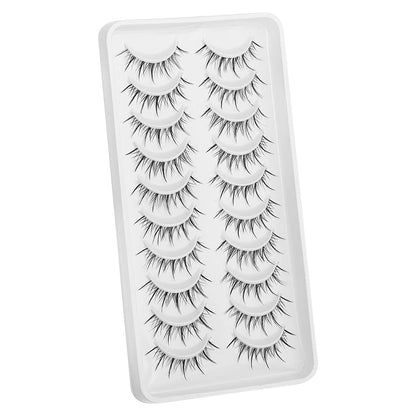 Outopen Manga Lashes with Clear Band – 9-13mm Asian Style False Eyelashes