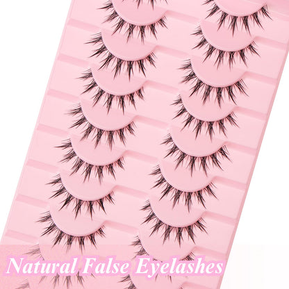 outopen Manga Lashes – 10 Pairs Natural Look Wispy Spiky Anime Lashes for Cosplay