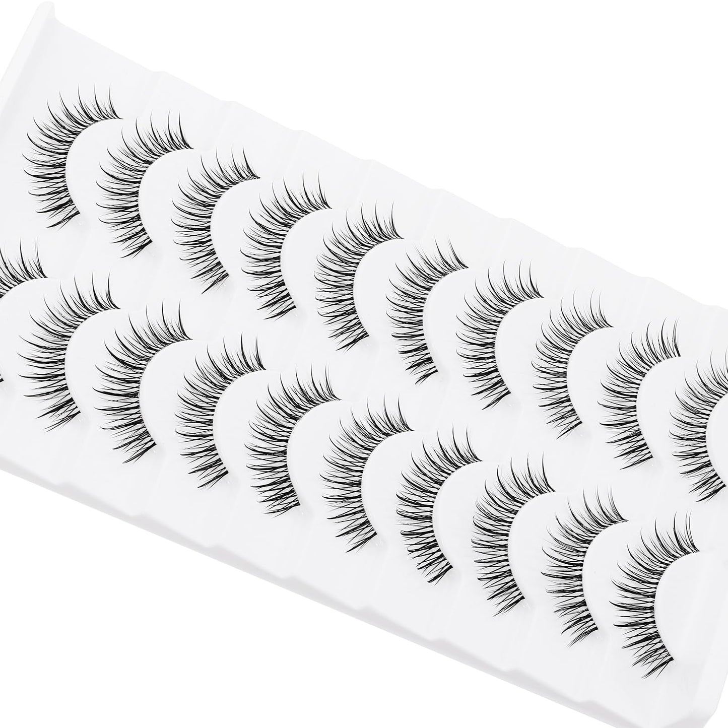outopen Manga Lashes – 10 Pairs Natural Look with Clear Band | Anime-Inspired Lashes