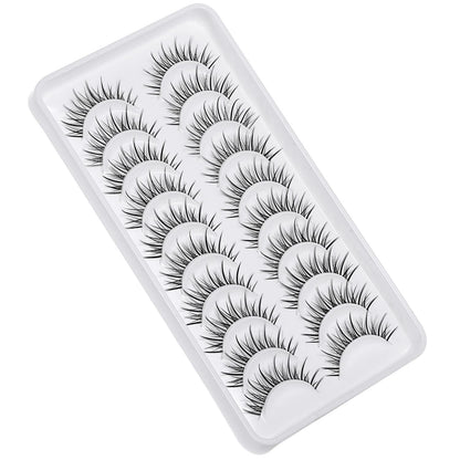 outopen Manga Lashes – Natural Look Anime Style with Clear Band, 10 Pairs Pack