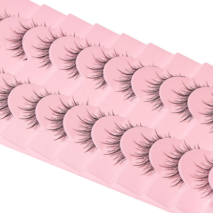 Outopen Manga Lashes - Natural Look Wispy Spiky Anime Lashes with Clear Band for Cosplay