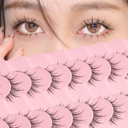 Outopen Manga Lashes - Natural Look Wispy Spiky Anime Lashes with Clear Band for Cosplay